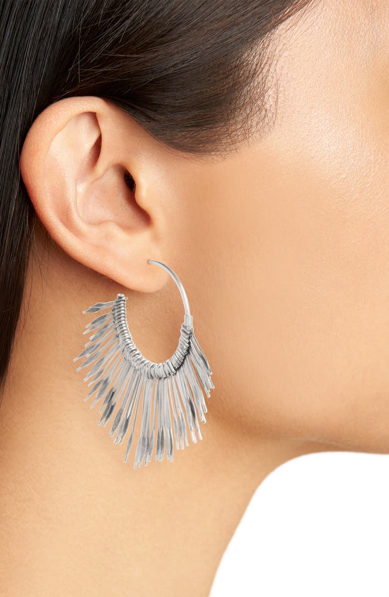 Isabel Marant Fan Fringe Hoop Earrings, Alternate, color,