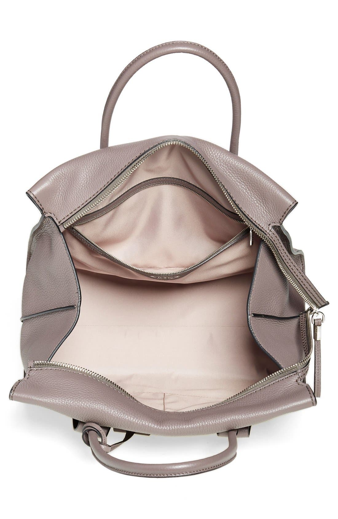 'Medium Note' Leather Tote, Alternate, color, LAVENDER/ BLACK