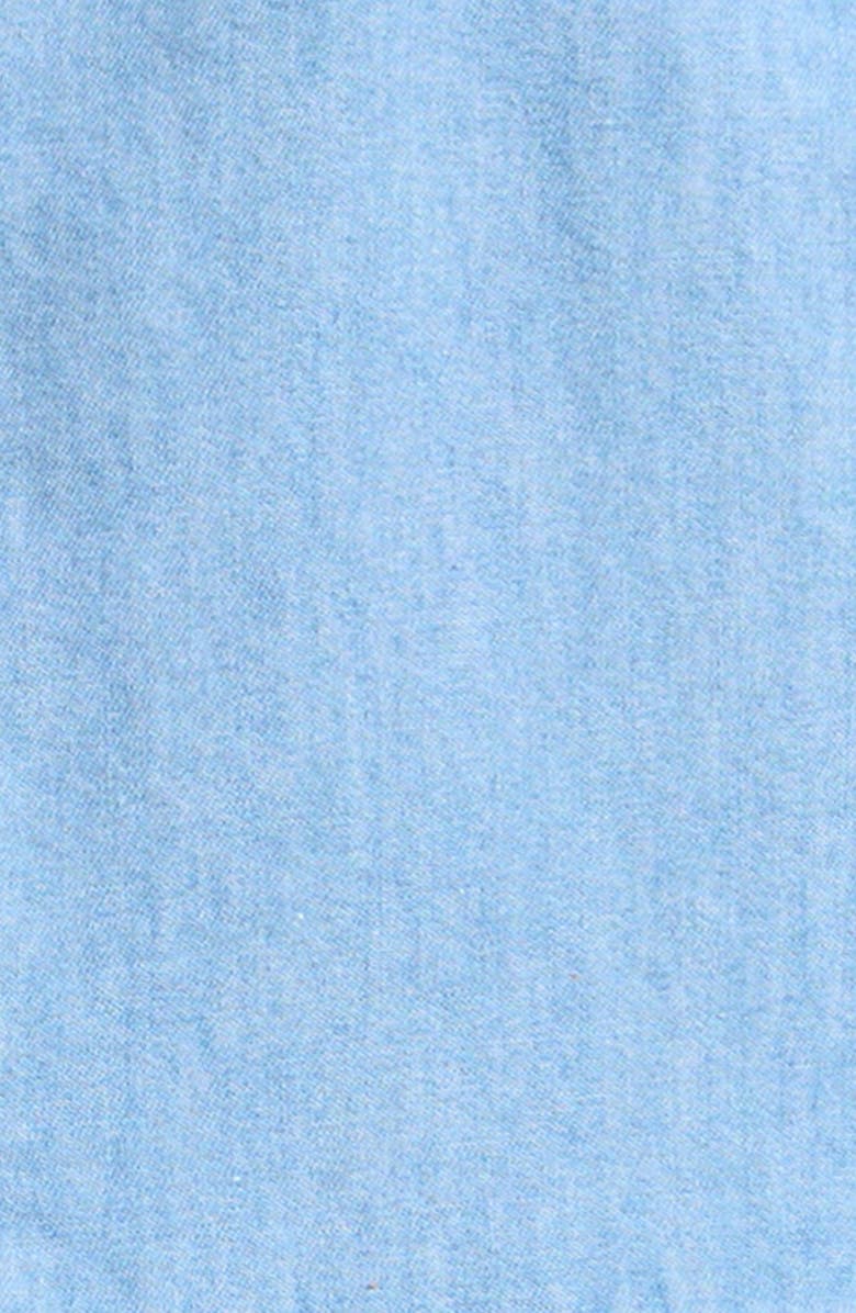 MILES THE LABEL Kids' Scallop Chambray Peplum Top, Alternate, color, Light Blue Denim