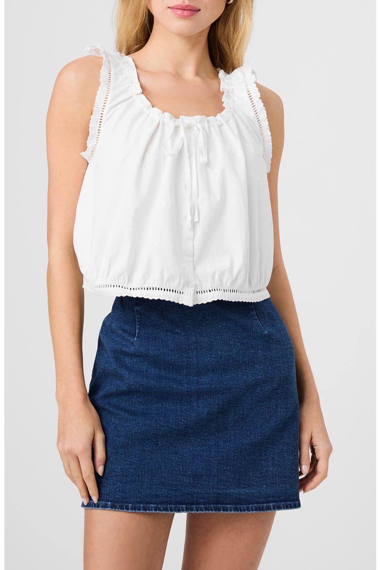 Alissa Sleeveless Cotton Top, Main, color, LINEN WHITE