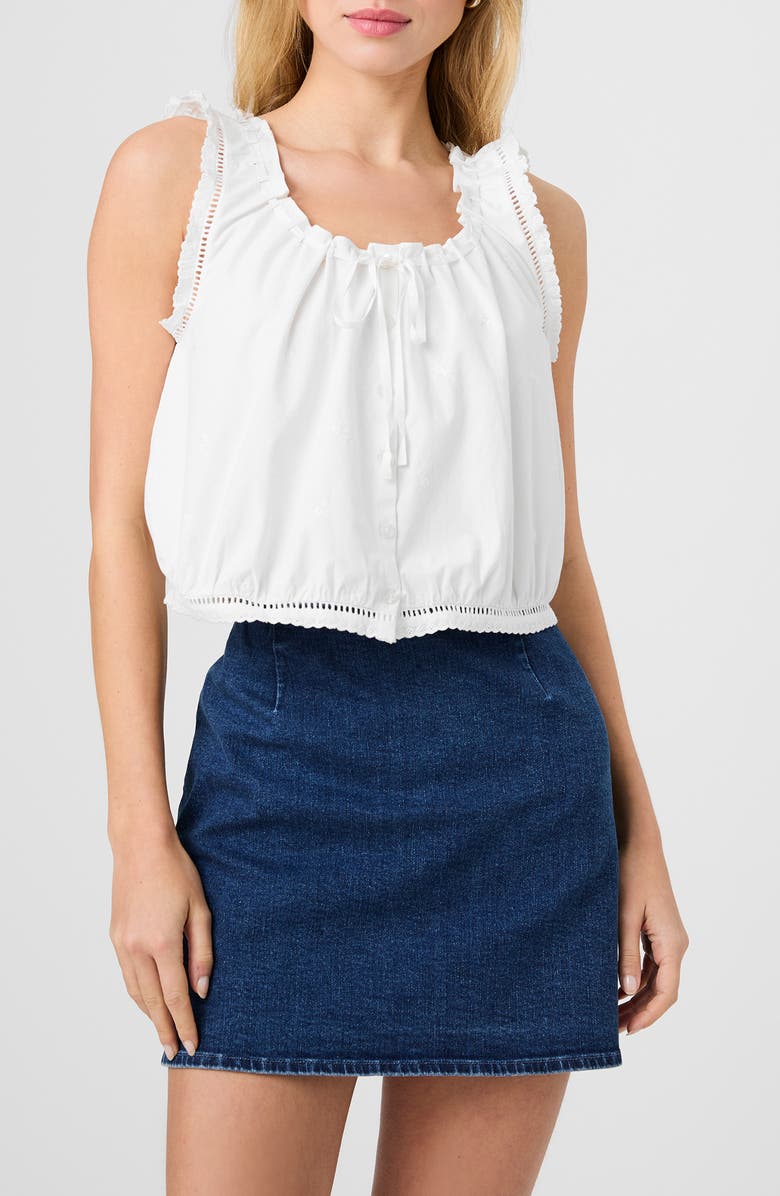 French Connection Alissa Sleeveless Cotton Top, Main, color, Linen White