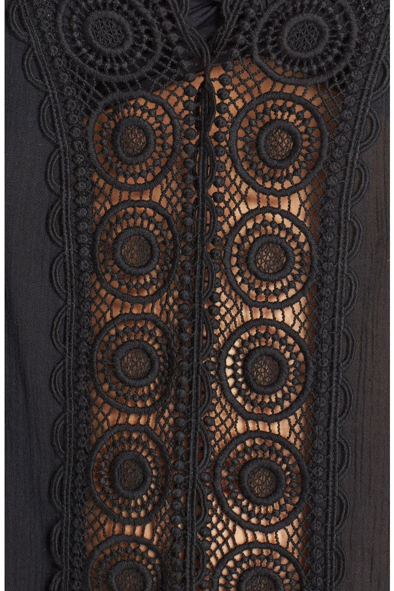 'Island Fare' V-Neck Cover-Up Tunic, Alternate, color, BLACK