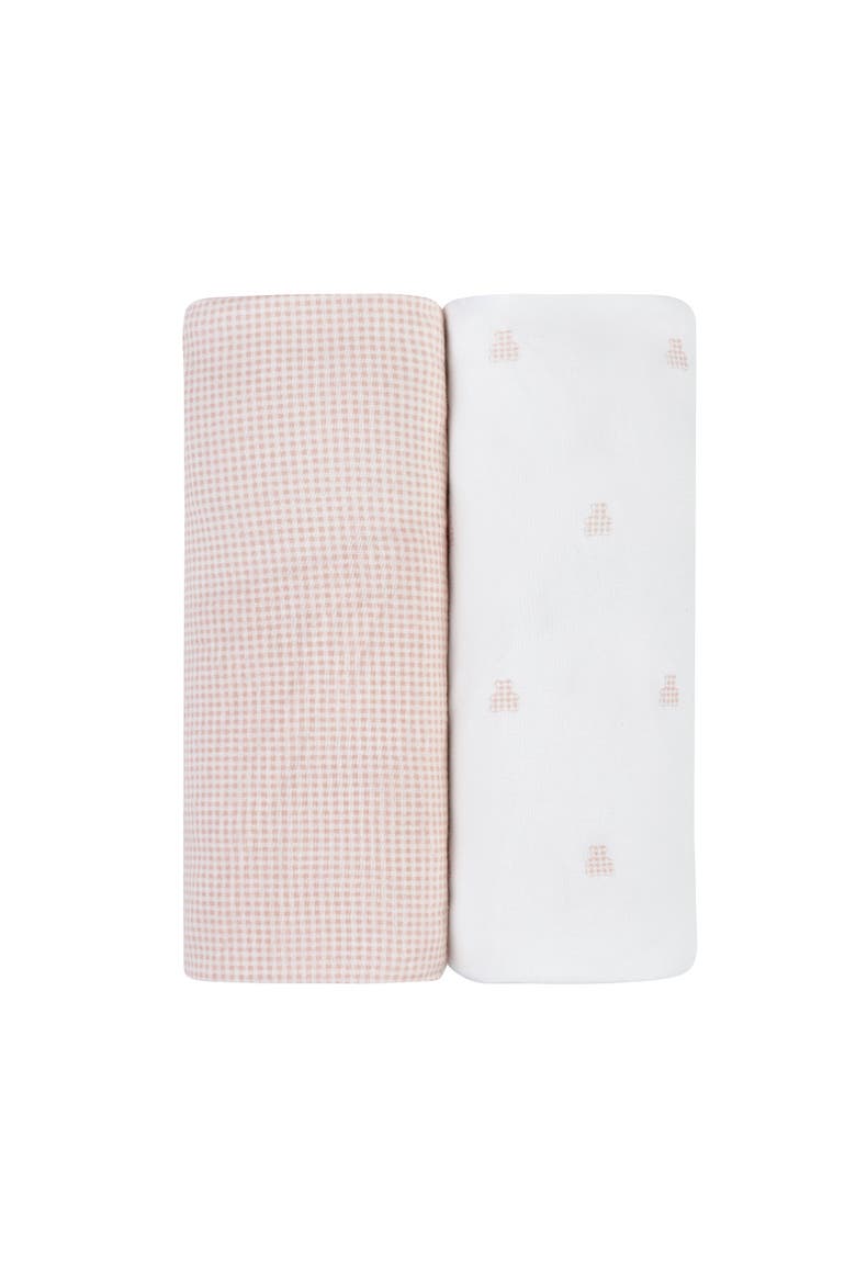 Gingham Bear Collection Baby Fitted Pack n Play - Mini Crib Sheet 2 Packs, Main, color, Pink
