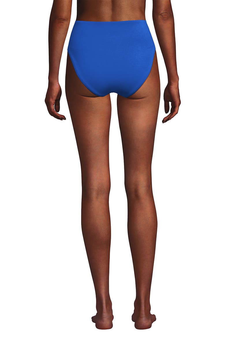 Tugless QuickDry High Waisted High Leg Bikini Bottoms, Alternate, color, Bright Cobalt Blue