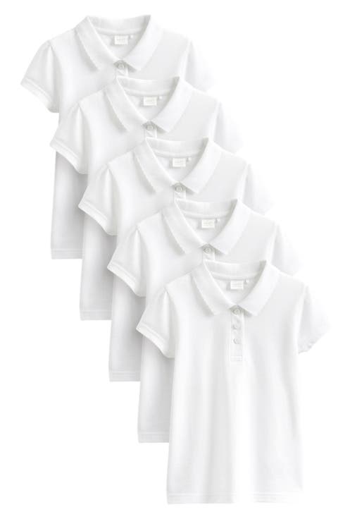 Kids' 5-Pack Short Sleeve Piqué Polos