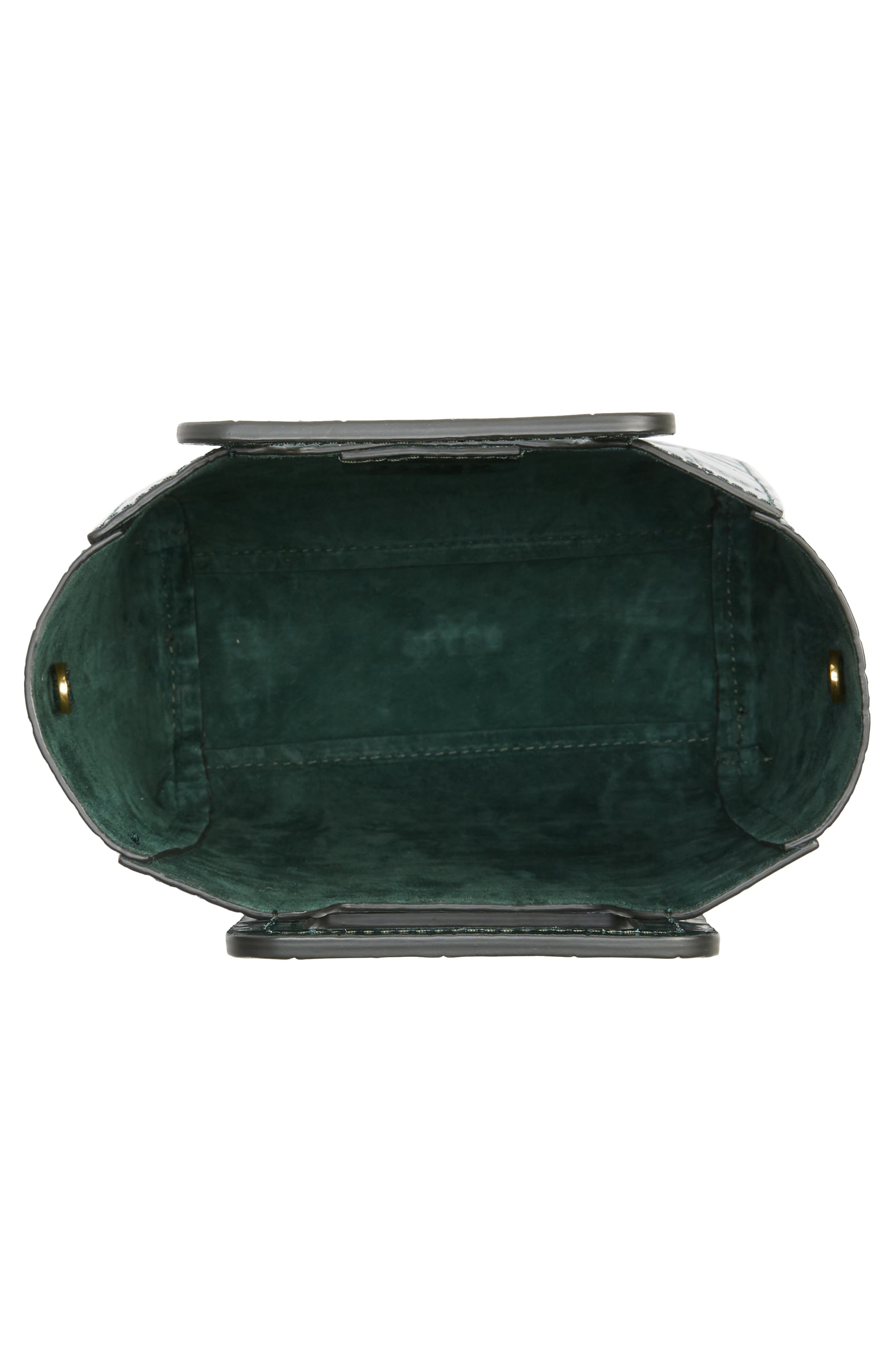 STAUD Mini Shirley Croc Embossed Leather Bag, Alternate, color, 