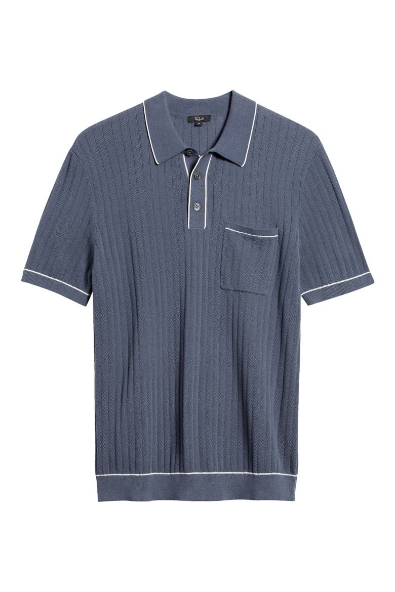 Hardy Tipped Short Sleeve Polo Sweater, Alternate, color, FADED NAVY