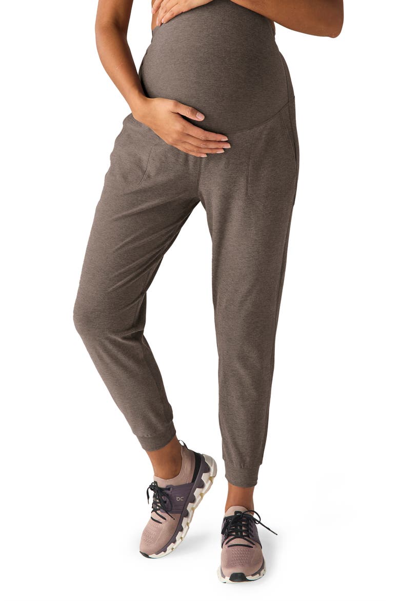 Spacedye Maternity Joggers, Main, color, SOFT UMBER HEATHER