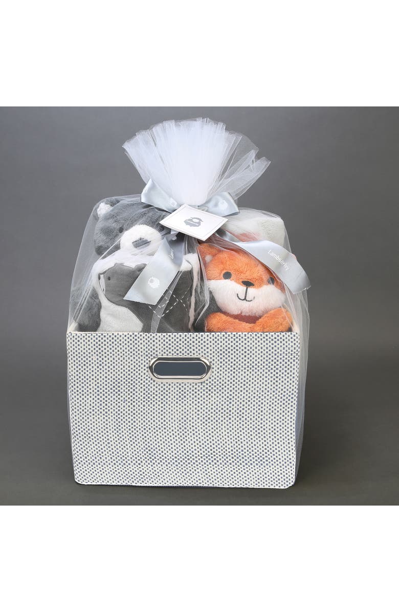 Lambs & Ivy Blue 5-Piece Baby Gift Basket for Baby Shower/Newborn Welcome Home, Main, color, Multicolor
