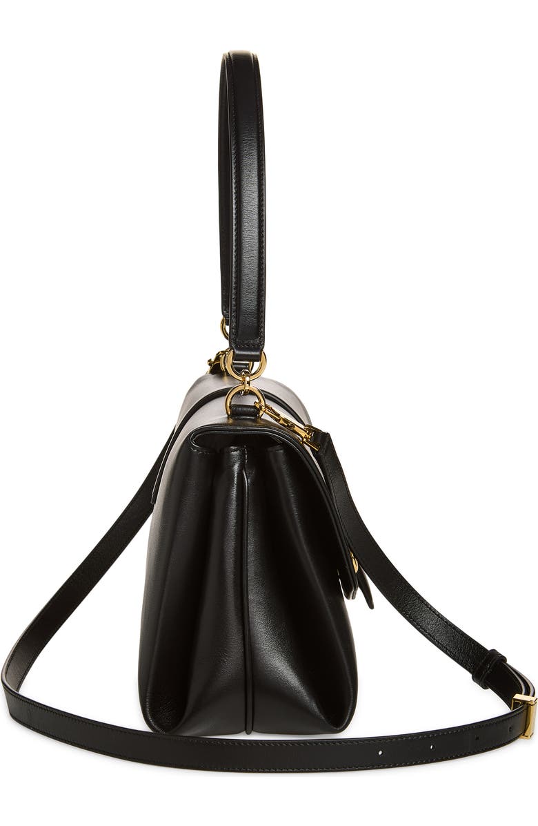 FERRAGAMO Medium Leather Top Handle Bag, Alternate, color, Nero