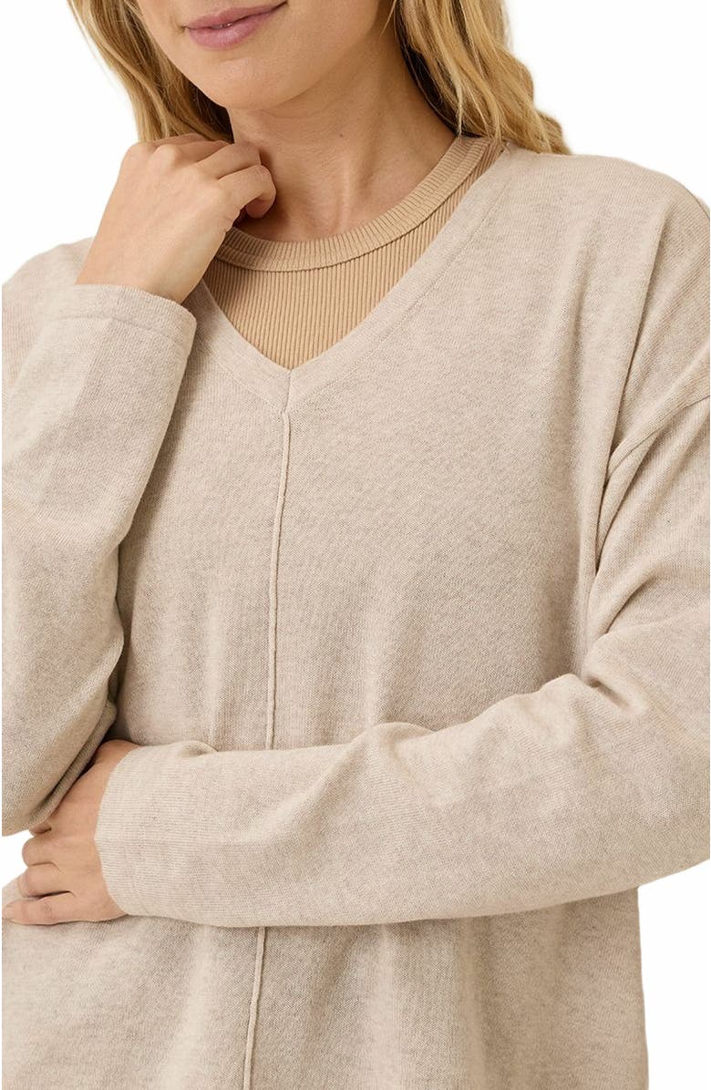 Pact Organic Cotton Classic Fine Knit Relaxed Sweater, Alternate, color, Sandshell Heather