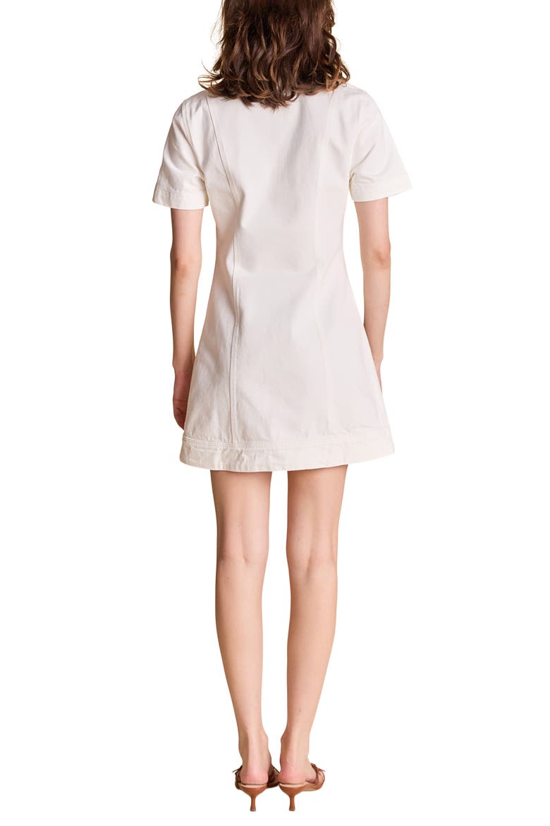 Denim Mini Shirtdress, Alternate, color, WHITE