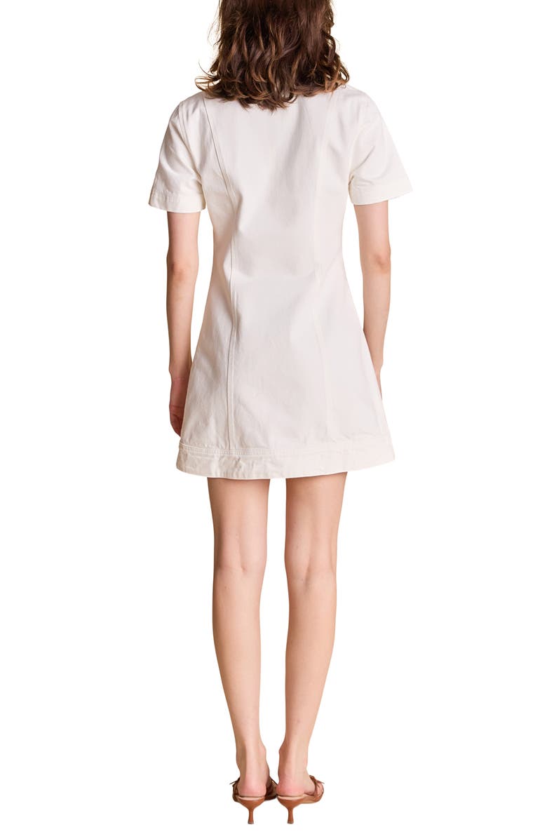 English Factory Denim Mini Shirtdress, Alternate, color, White