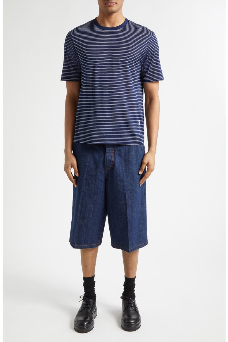 Classic Fit Stripe T-Shirt, Alternate, color, ENCRE/ BLANC