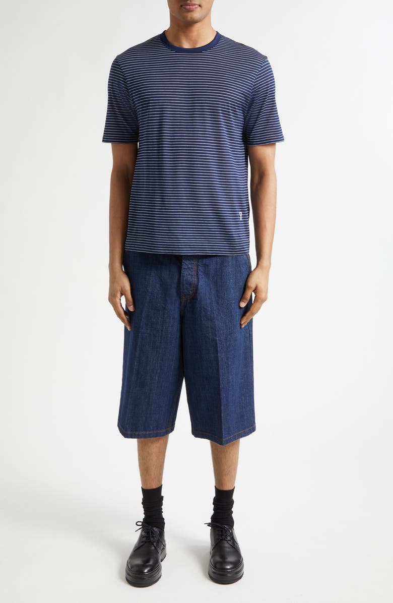 AMI PARIS Loose Fit Denim Bermuda Shorts, Alternate, color, Indigo