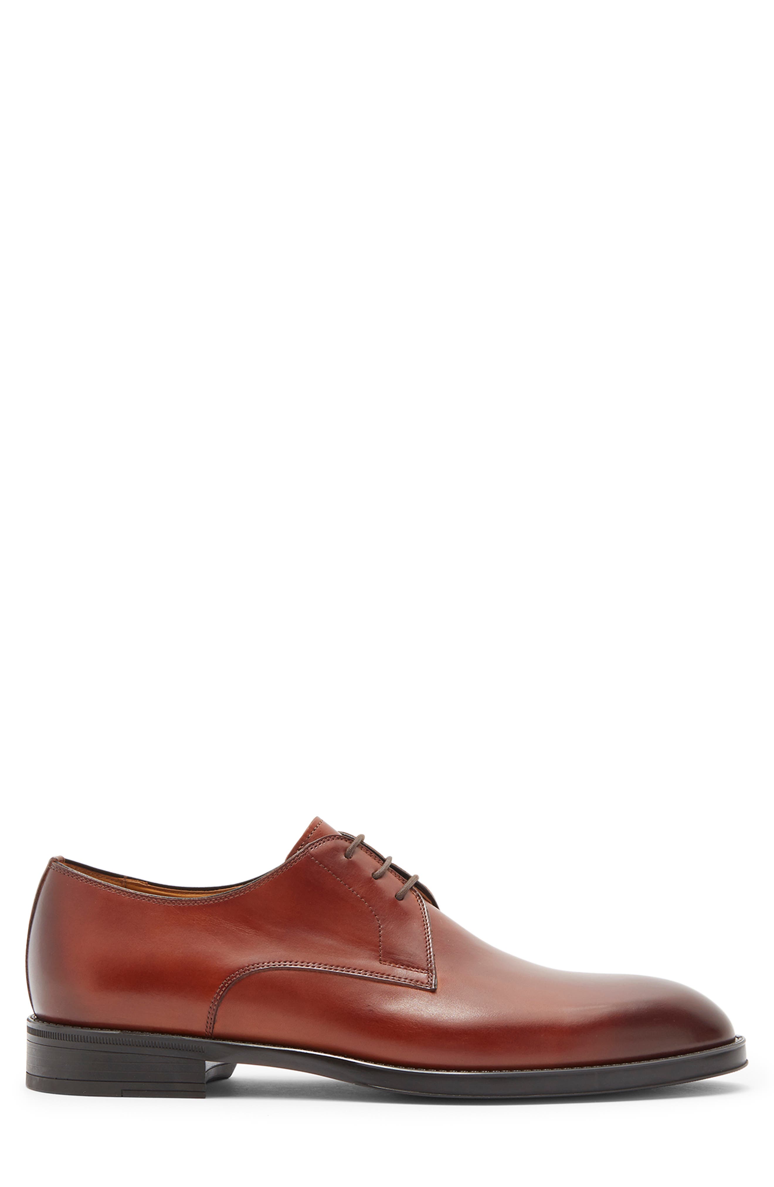 Eddison Plain Toe Derby, Alternate, color, COGNAC