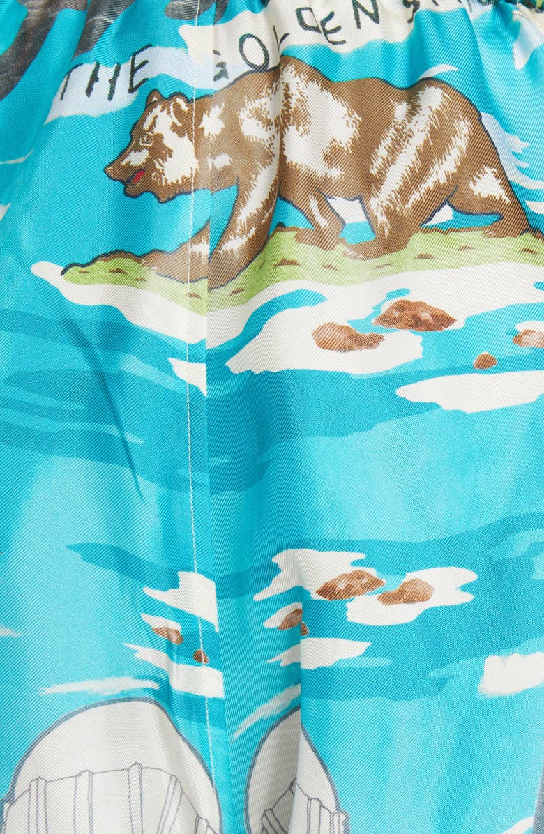 AMIRI California Print Silk Shorts, Alternate, color, Multi