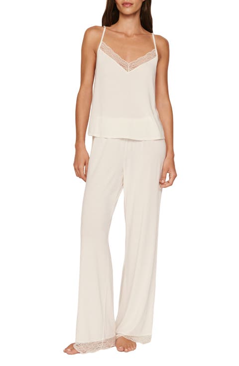 Kari Lace Trim Long Pajamas
