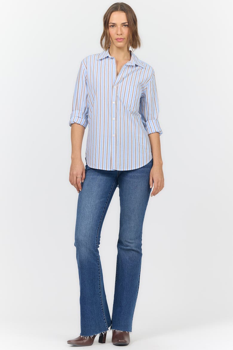 Galina Relaxed Button Up Shirt, Alternate, color, Campus Blue Stripe