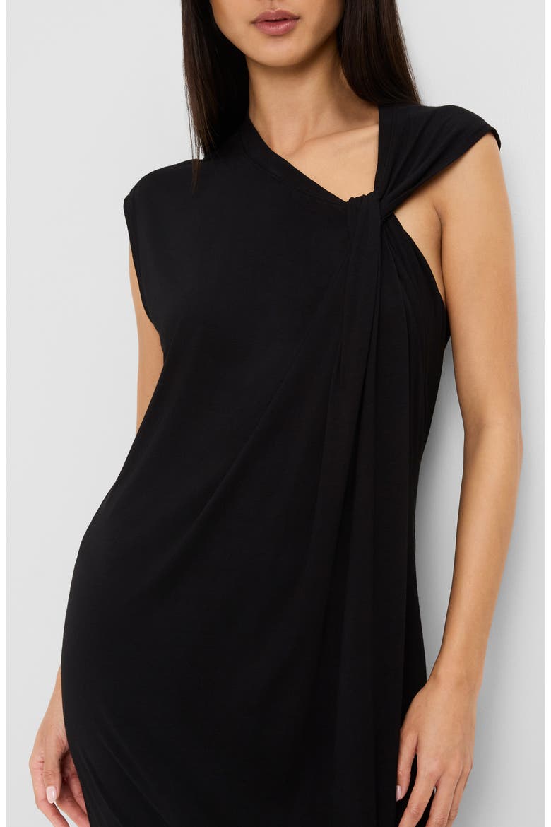 Jaclyn Twist Shoulder Minidress, Alternate, color, BLACK