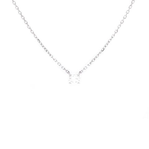 1895 Solitaire Necklace 18K White Gold with RBC Diamond D/VVS1 0.20CT