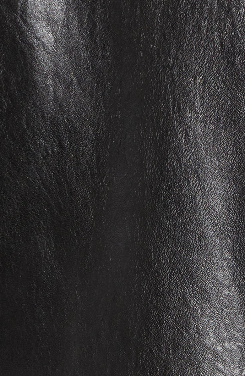 Rick Owens Leather Dracubiker Jacket, Alternate, color, Black