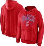 FANATICS Men's Fanatics Heather Red LA Clippers Foul Trouble Snow Wash Raglan Pullover Hoodie
