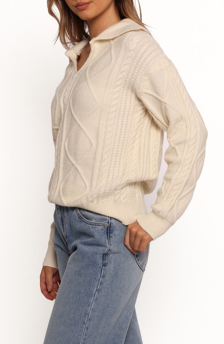 Petal & Pup Robbie Cable Stitch Sweater, Alternate, color, Cream