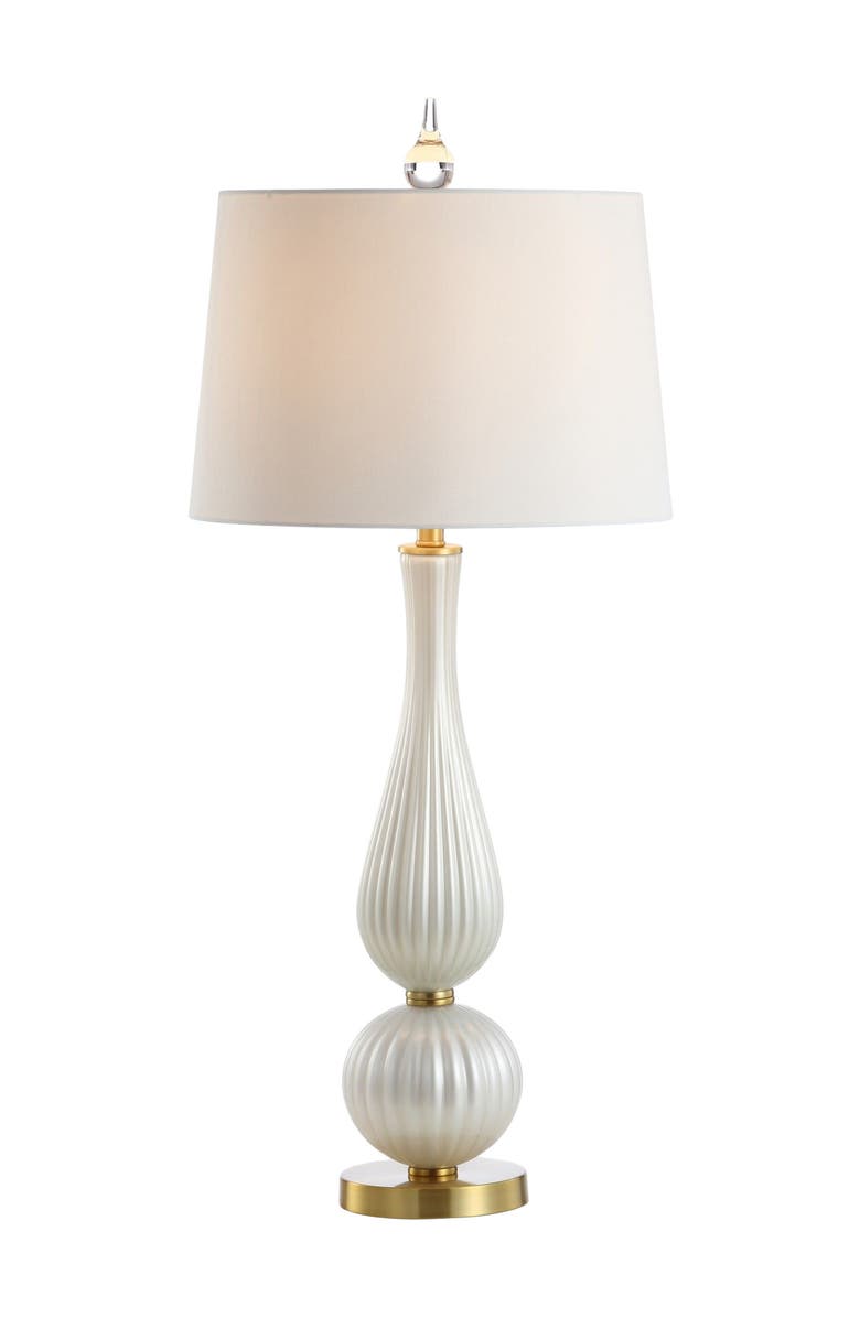 JONATHAN Y Gillian 33.7" Glass LED Table Lamp, White, Main, color, 