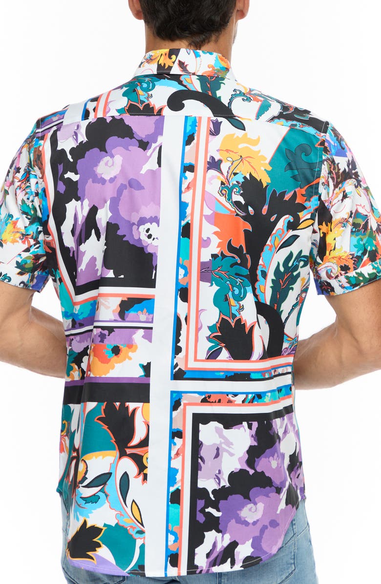 Robert Graham Duvail Print Short Sleeve Shirt, Alternate, color,