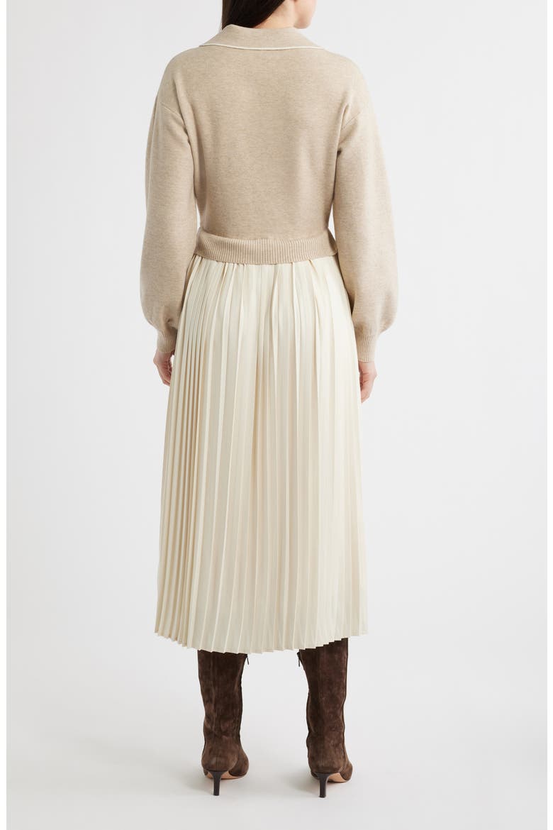 Long Sleeve Twofer Sweater Dress, Alternate, color, BEIGE