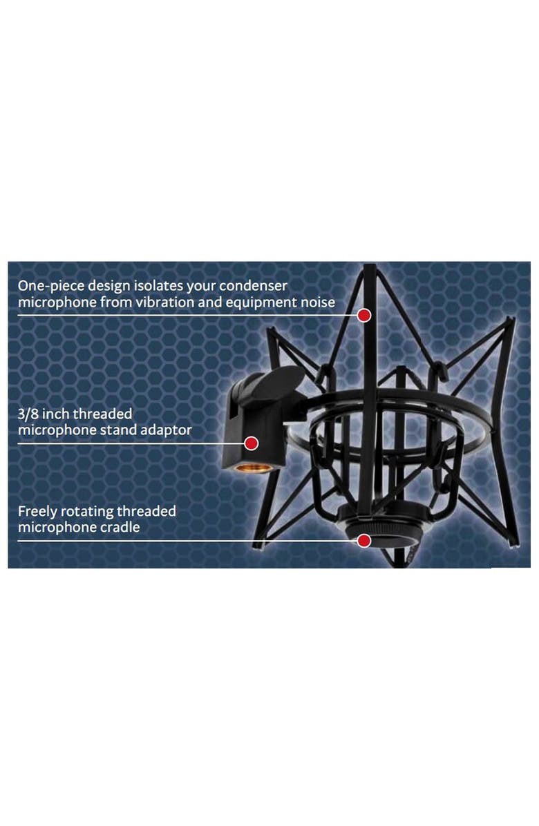 Lyxpro MKS1-B Condenser Spider Microphone Shock Mount with Anti Vibration and Isolation, Alternate, color,