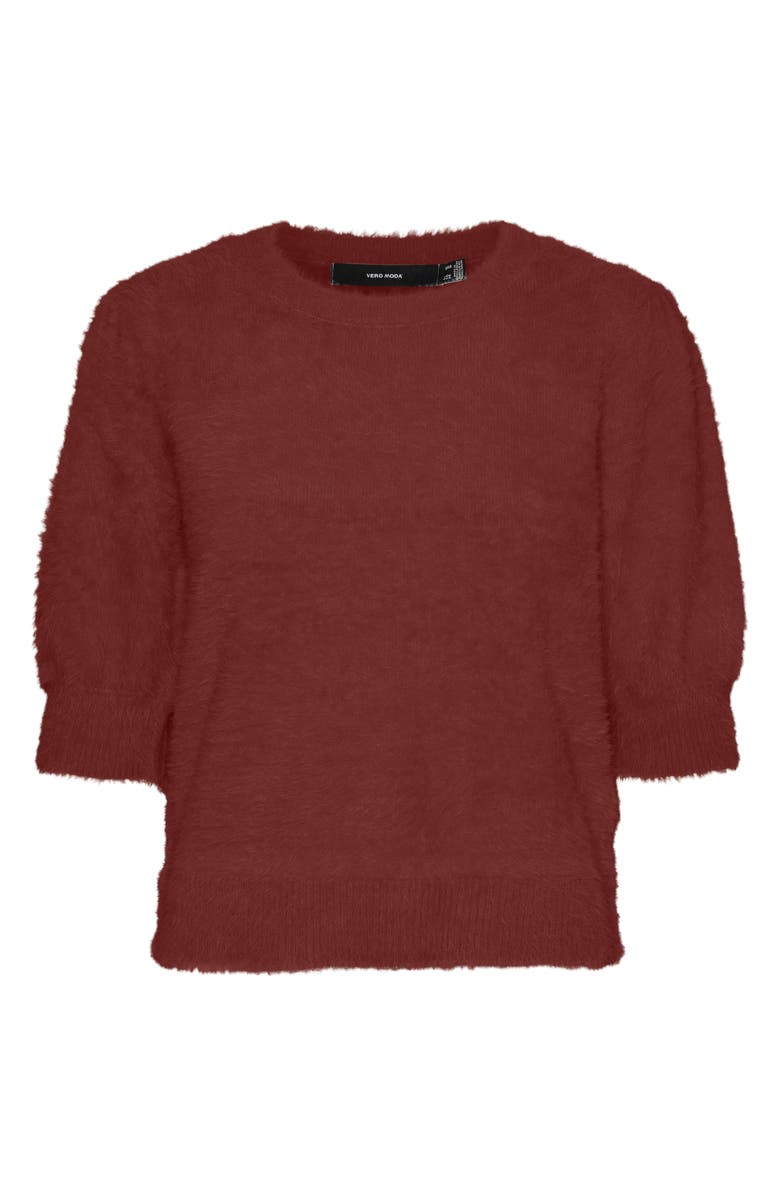 VERO MODA Alina Fuzzy Elbow Sleeve Sweater, Alternate, color, Fired Brick