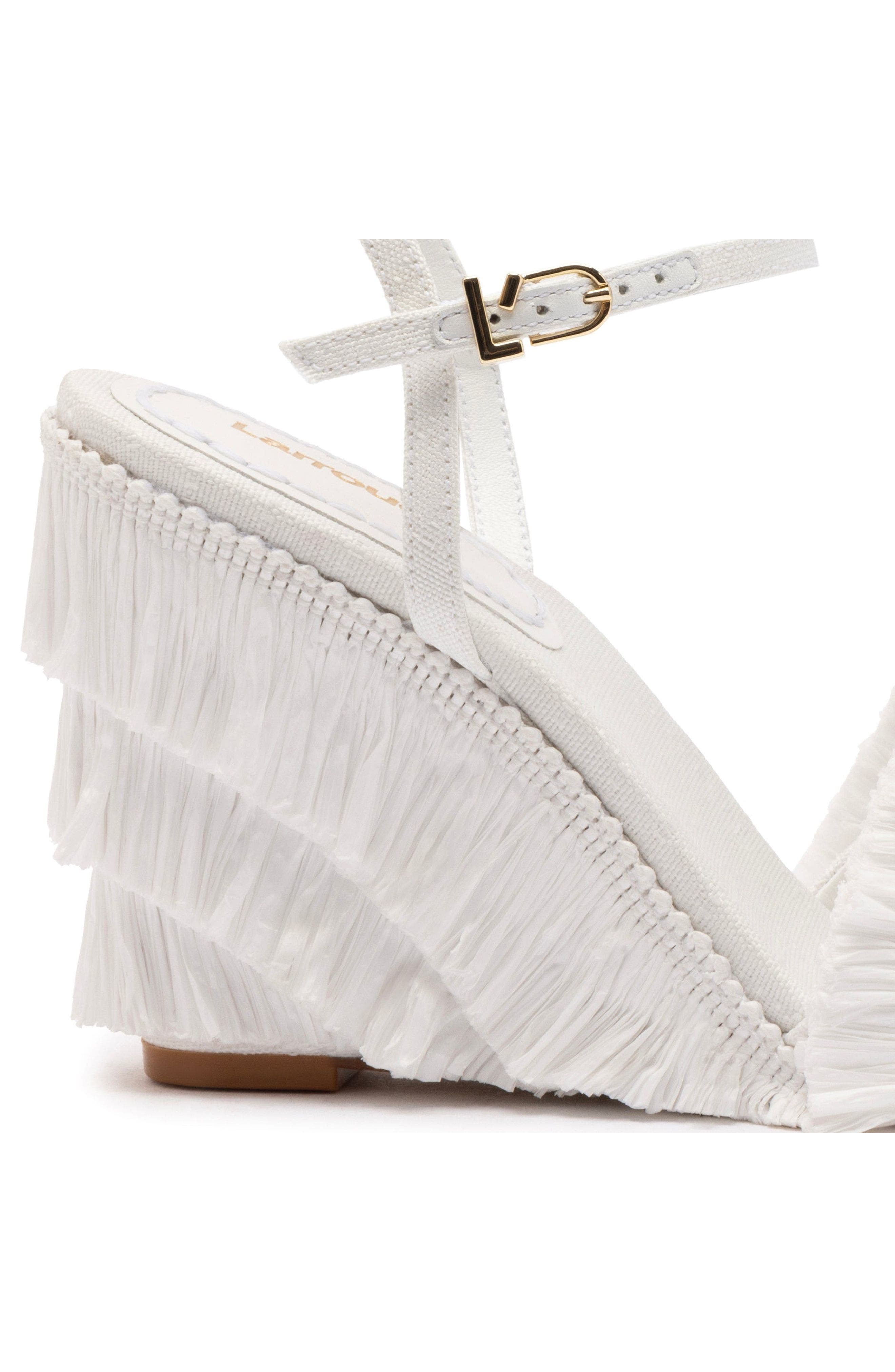 Larroudé Yves Fringe Wedge, Alternate, color, 