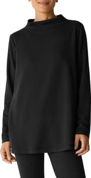 Eileen Fisher Funnel Neck Long Sleeve Top