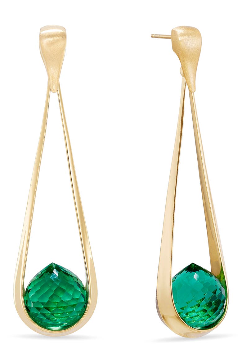 Samui Simulated Stone Drop Earrings, Main, color, BANYAN GREEN