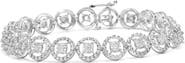 Haus of Brilliance Silver 1/2 Ctw Diamond Nested Circle Miracle Set Open Wheel Link Bracelet
