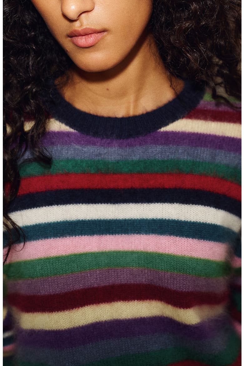 x Alexa Chung Hug Cashmere Sweater, Alternate, color, MULTI STRIPE
