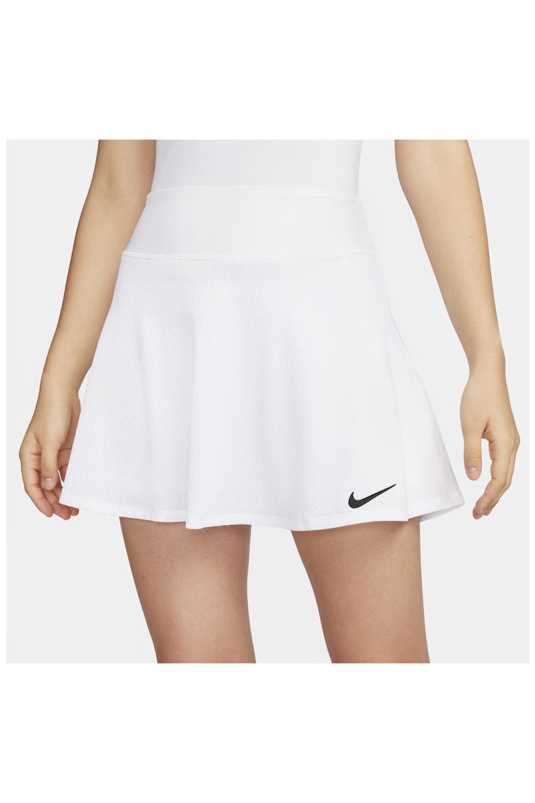 Dri-FIT Ribbed Miniskirt, Alternate, color, WHITE/ BLACK