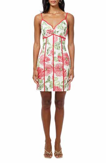 Adelyn Rae Fei Embroidered Contrast Scalloped Minidress