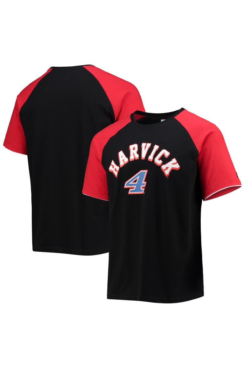 Men's Starter Black/Red Kevin Harvick The Catcher Raglan T-Shirt, Main, color, Black