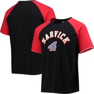 STARTER Men's Starter Black/Red Kevin Harvick The Catcher Raglan T-Shirt