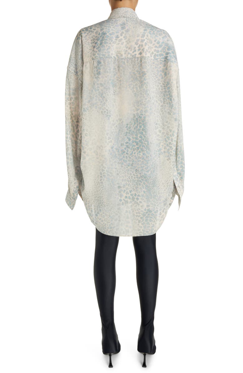 Balenciaga Bleached Leopard Print Cocoon Shirt, Alternate, color, 