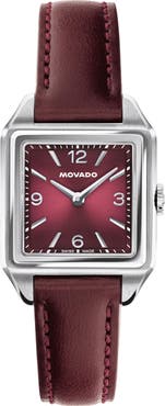 Movado Heritage 1917 Leather Strap Watch, 25mm x 34mm