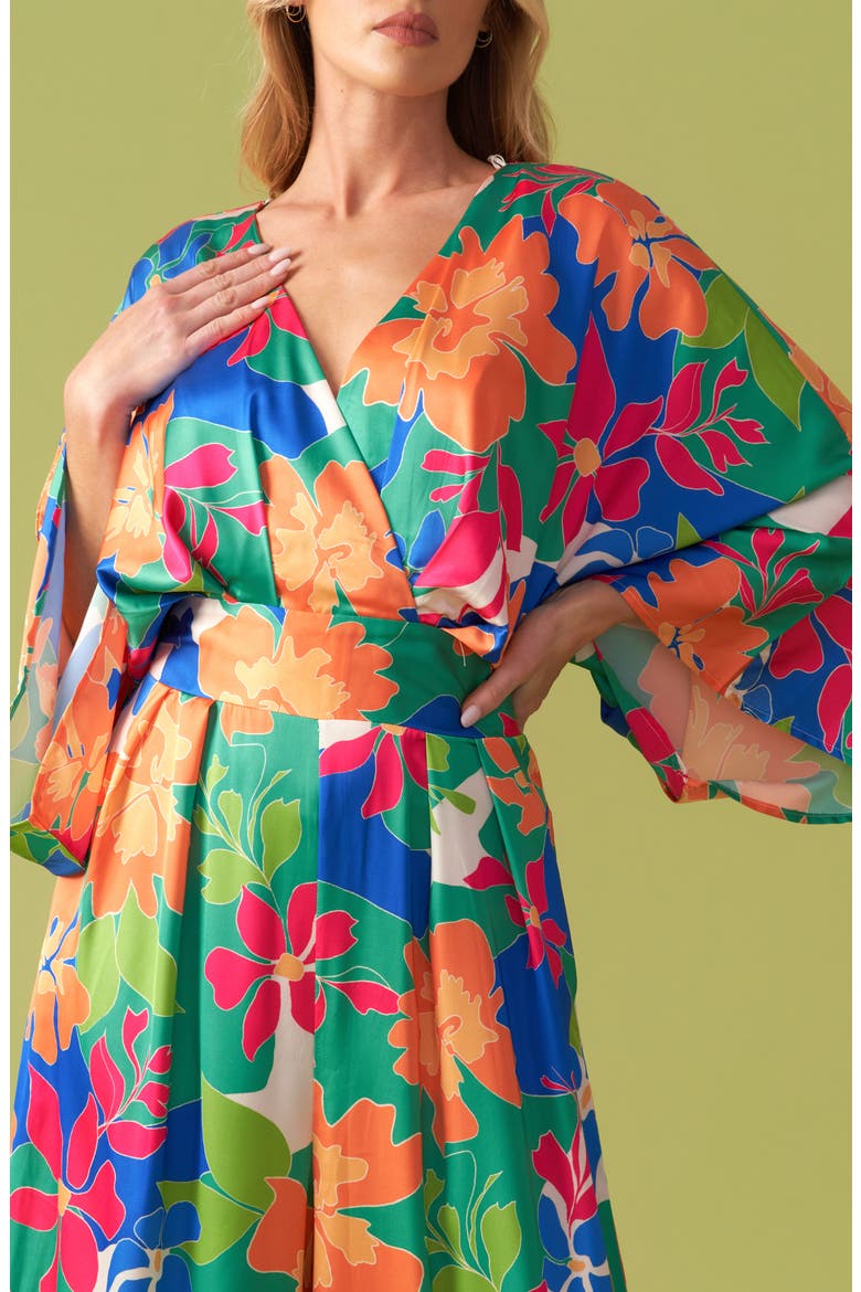 Wide Leg Long Sleeve Jumpsuit, Alternate, color, GREEN ORANGE