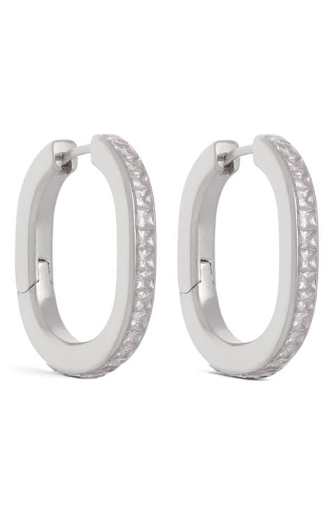 Mia Modern Cubic Zirconia Hoop Earrings