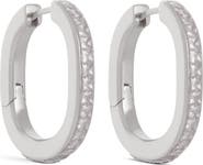 Reiss Mia Modern Cubic Zirconia Hoop Earrings