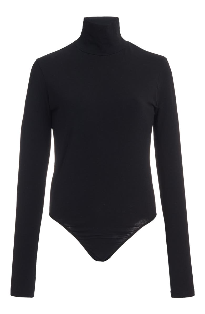 Another Tomorrow TURTLENECK BODYSUIT, Alternate, color, Black