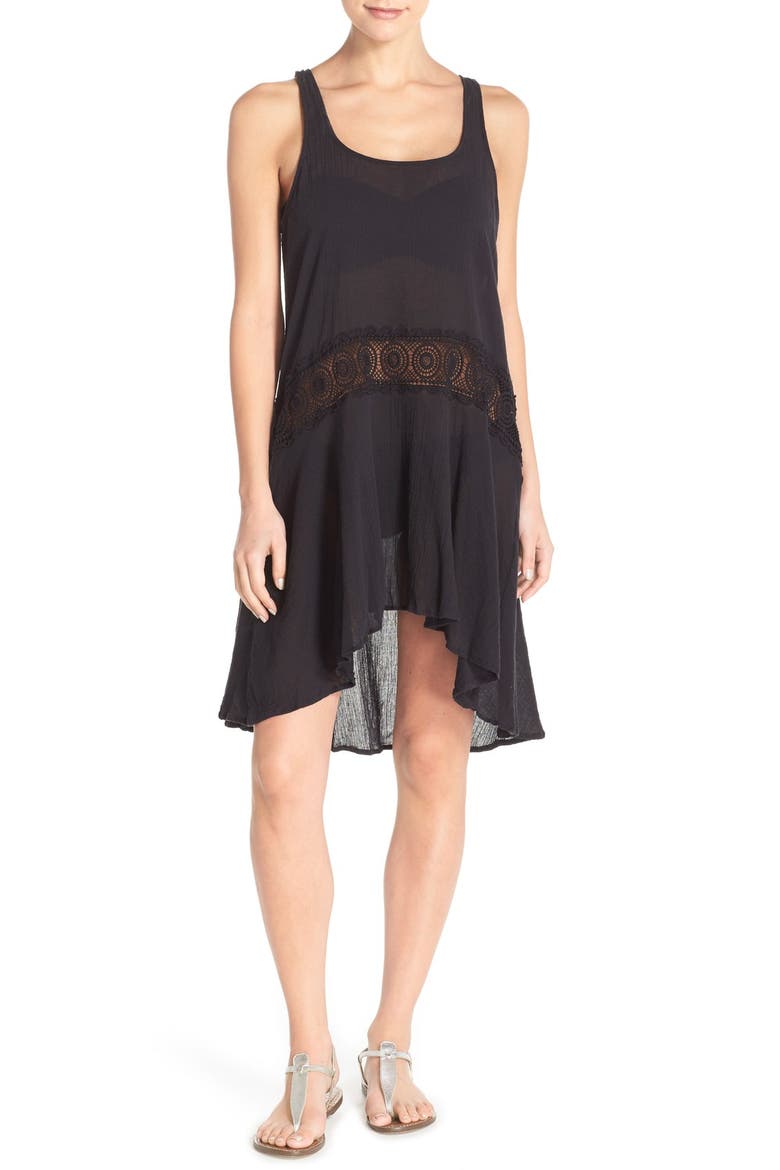 'Island Fare' Cover-Up Tank Dress, Main, color, BLACK