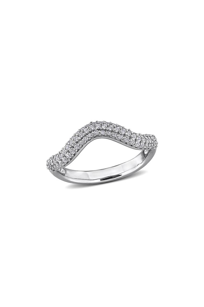 White Topaz Curved Band Ring, Main, color, WHITE